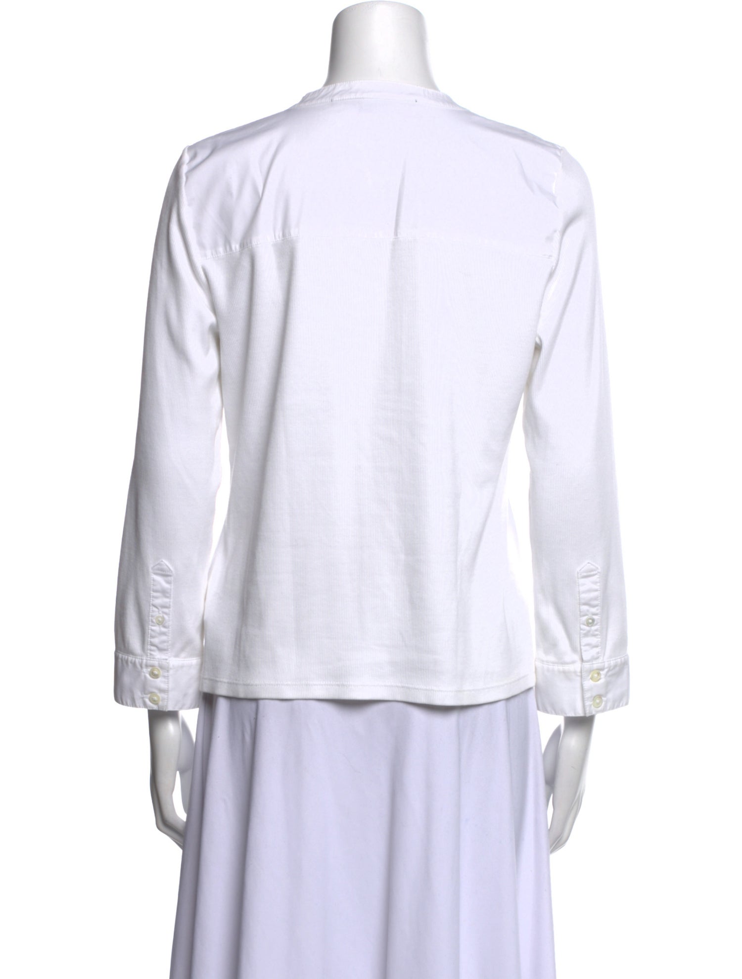 Veronica Beard V-Neck Three-Quarter Sleeve Polo